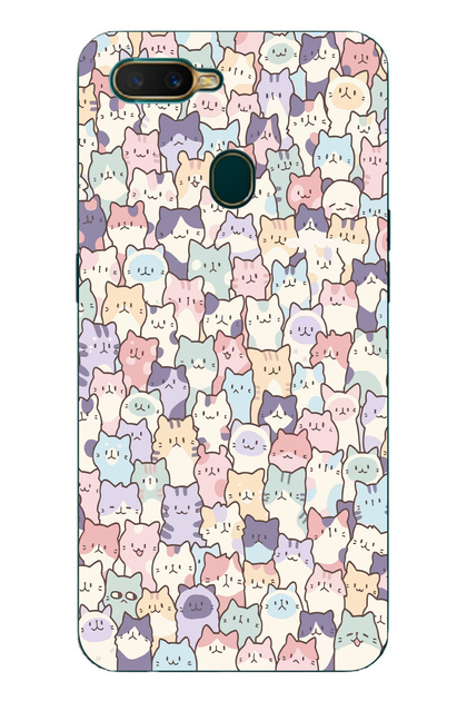 Transparent Phone Case with Cute Cats Pattern Compatible with Oppo A5S/Ax7/A12
