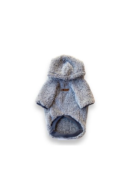 Gri Peluş Kapüşonlu Köpek Sweatshirt