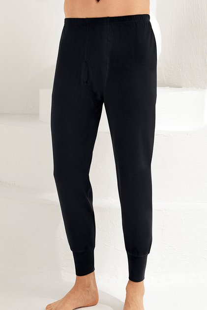 Men's Black Long Cuffed Thermal Bottom ME017-SH