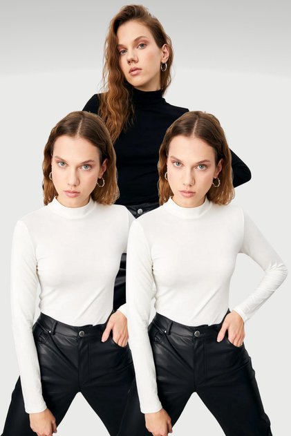 Women's White Black White 3-Piece Body