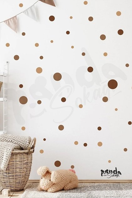 Soft Kahverengi Tonlar Puantiye Set Renkli 100 Parça Yuvarlak Kahve Tonları Duvar Dekorasyon 3-7 Cm