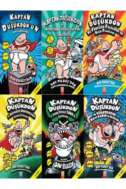 Total of DAV PILKEY Books Setting up a Total of KAPTAN DÜŞÜKDON'UN MACERALARINDAN Books