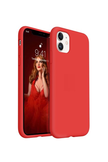 حافظة سيليكون سائلة فاخرة لهاتف iPhone 11 (الجزء الداخلي من الألياف الدقيقة)
