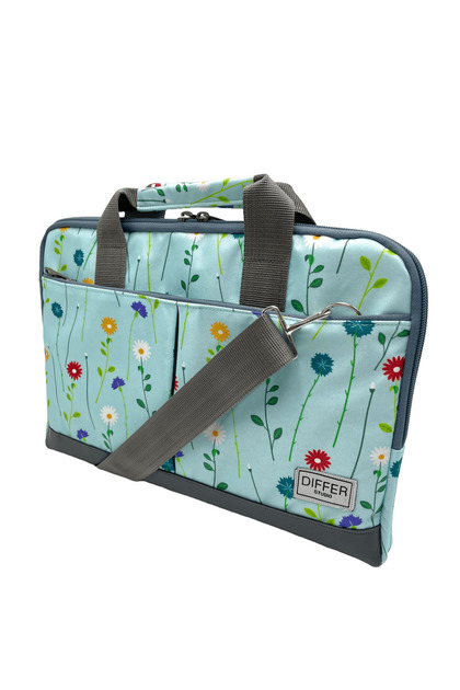 13.3'' & 14'' Inch Floral Patterned Blue Laptop/Macbook/Notebook/Computer/Briefcase