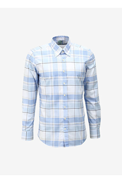 BROOKS BROTHERS Slim Fit Classic Collar Blue - White Men's Shirt  Bbfw23Msh026- Trendyol