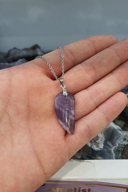 Amethyst Natural Stone Necklace ( Positive Energy, Power, Life Energy ) ( Aa Quality 100% Natural Stone )