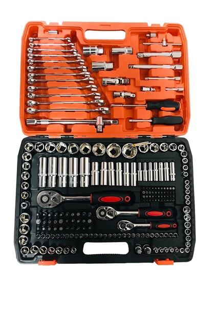 MOONSHOP 216 Parça Lokma Anahtar Takımı Cr-v 1/4 Cırcırlı Parlak