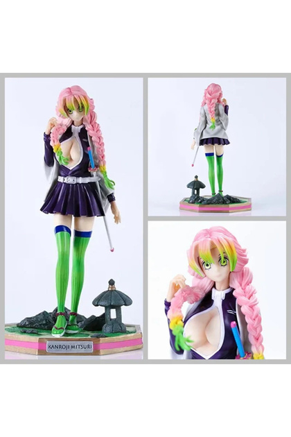 Demon Slayer Mitsuri Kanroji Action Figure koleksiyon oyuncak aşk Hashira Figma Anime Manga 28CM