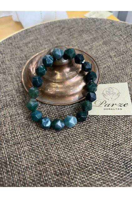 Special Cut Mossy Agate Bracelet