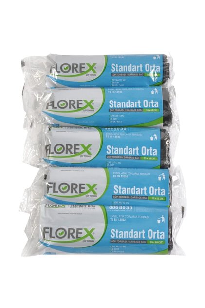 Florex Standard Medium Blue/Black Garbage Bag 55X60 cm 5 Rolls