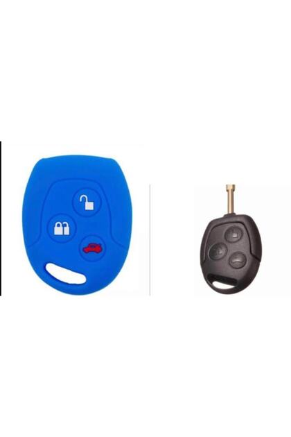 Ford Fiesta Mondeo Focus Transit Fusion Compatible Silicone Key Protection Case Blue Color