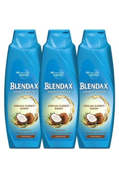Blendax Kırılma Karşıtı Bakım - Onarıcı Yağlar Hindistan Cevizi Yağı Şampuan 500 ml X 3 Adet - 1