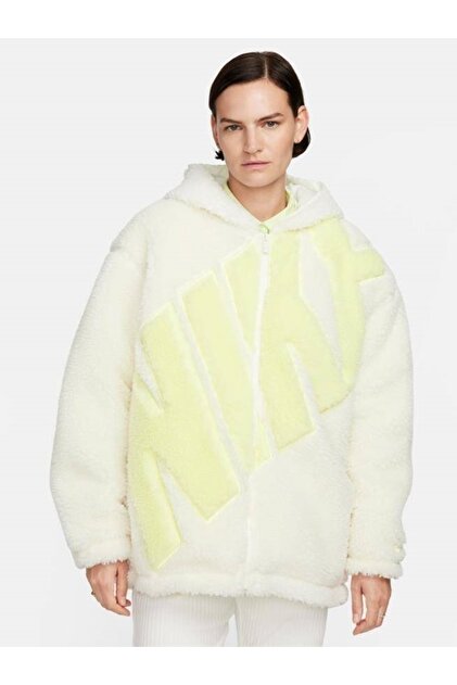 nike white fur jacket