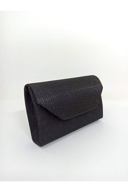 Women's black glittery mini box evening bag