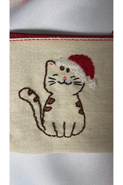 Cute Cat Christmas Themed Handmade Wallet/Multipurpose/Gift Bag