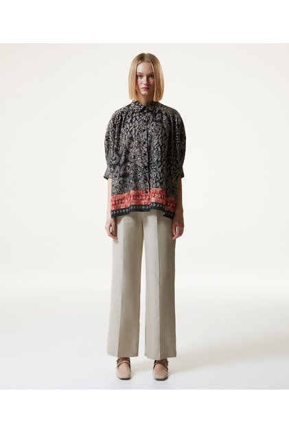 Πουκάμισο Oversize με σχέδιο σάλι