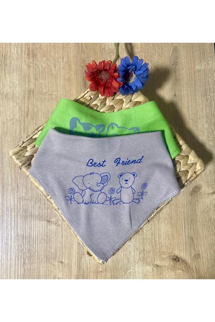 Baby Scarf Bib 2 Pieces with Snap Fasteners Baby Drool Bib & Scarf