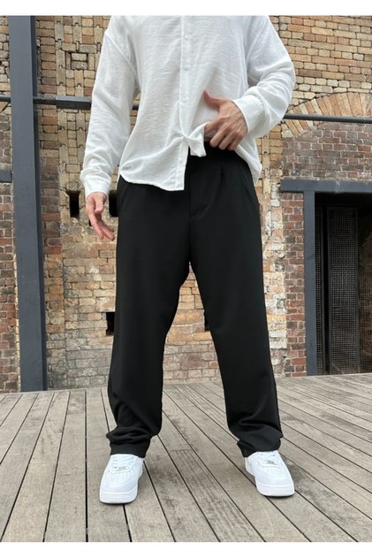 Pantaloni largi din material textil