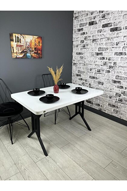 希少　OVERSTAYER M-A-S MODEL8101 hey Sultan Beyaz Siyah Mutfak Yemek Masası Balkon Masası Kavisli