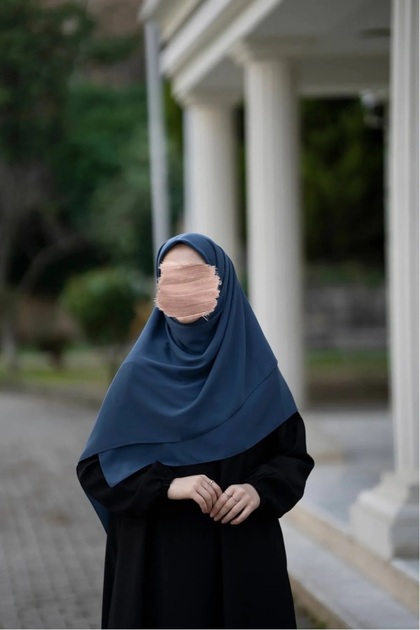 Medina Silk Large Size Indigo Scarf 120 X 120