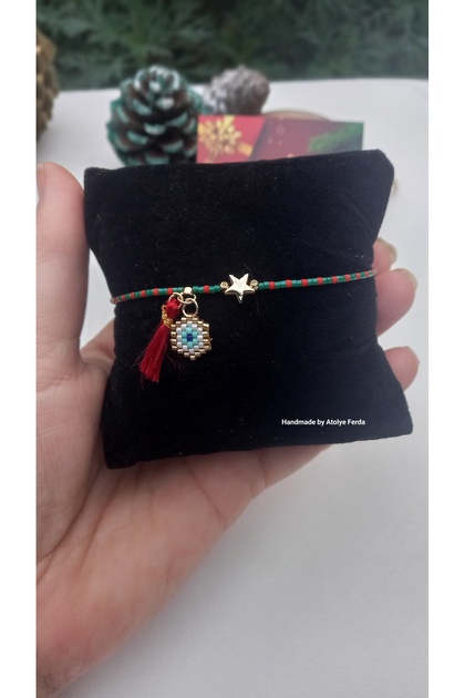 Miyuki Cream Evil Eye Beaded New Year's Wish Bracelet Luck Bracelet