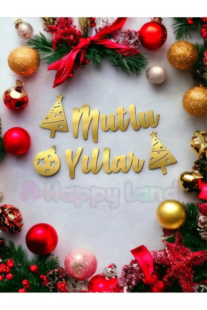 New Year Happy Birthday Calligraphy Banner Gold Color New Year Banner Lettering