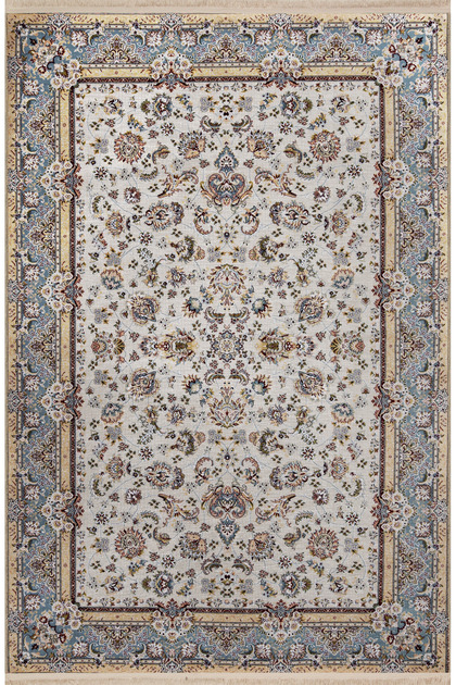 Gray Beige Themed Traditional Motif Ethnic Floral Patterned Creative Vintage Decorative Carpet 2475