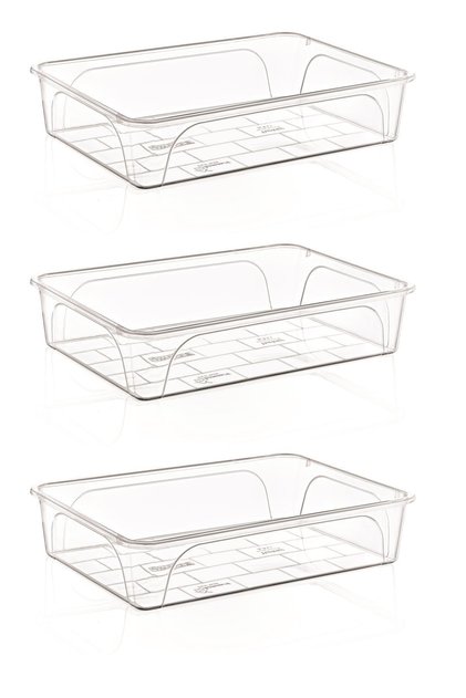 3 Pieces 5 Liter Plastic Transparent Cheese Tub - 1233-3