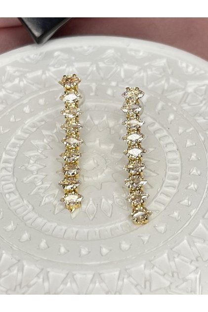Shuttle Model Waterway Stone Steel Earrings