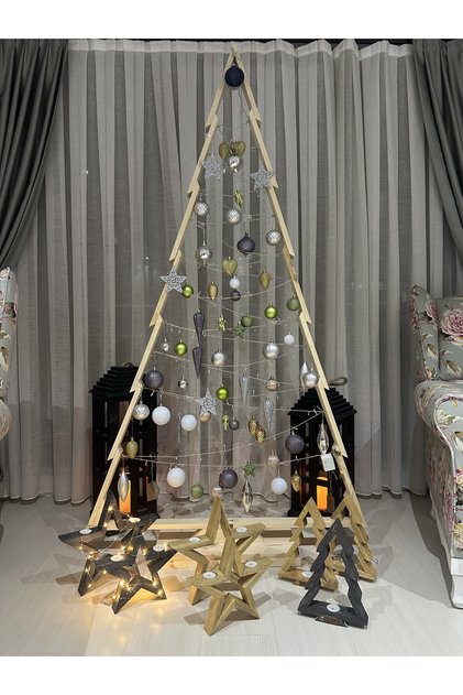 Yılbaşı Çam Ağacı Ahşap 180 Cm