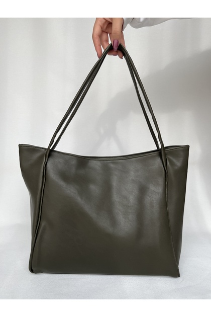 Khaki Green Shopper Briefcase School Business Bag Shoulder Bag Large Wide Daily Useful Stylish Bag