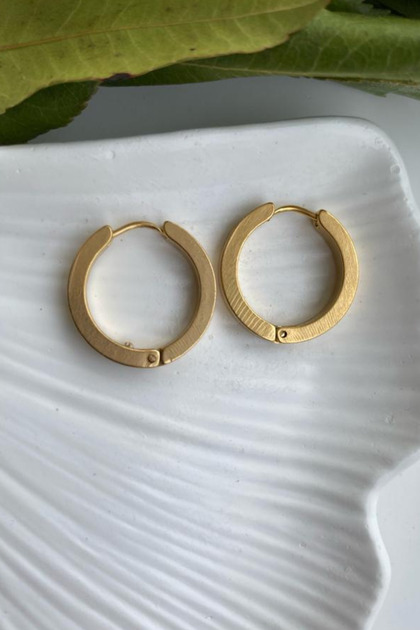 Unisex 316l Surgical Steel Square Circle Model Hoop Earrings