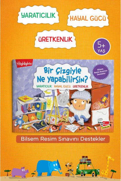 Bilsem Resim Sınavı Hazırlık Bir Çizgiyle Ne Yapabilirsin 4-7 Yaş Çocuk Etkinlik Kitabı