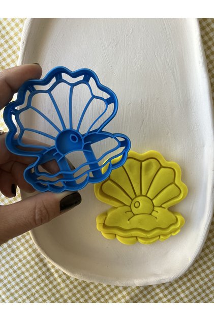 Oyster Cookie with Pearls Ceramic Polymer Clay Mold