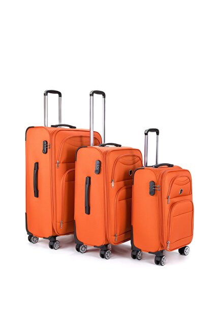 Fossil Turuncu Unisex 3'lü Kumaş Valiz Seti - Fiyatı, Yorumları