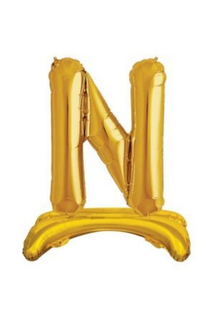 Standing Gold N Letter Foil Balloon