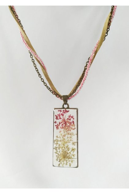 Special Design Handmade Real Floral Epoxy Necklace