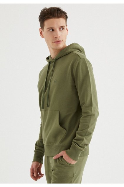 Men's Khaki Regular Fit Hoodie Core Hoodie W/pocket