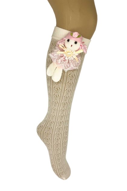 Children's Cream Orietta Baby Knee Socks with Accessories