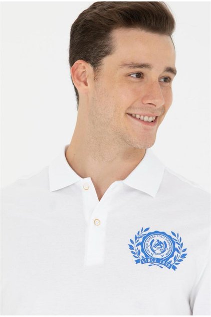 Men's White Polo Neck T-Shirt