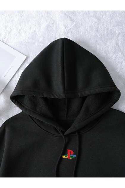 Pixel Printed Unisex Oversize Hoodie Winter