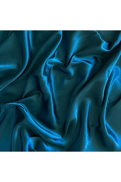 SATIN FABRIC PETROL COLOR