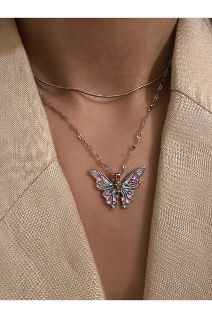 Steel Butterfly Necklace