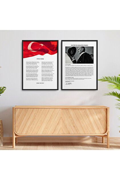 Set of Two Framed Independence Anthem, Youth Address Table Poster Set Double13