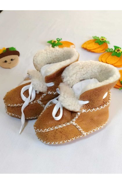 Organic Genuine Lambskin Baby Booties Slippers Baby Boots Baby Shoes