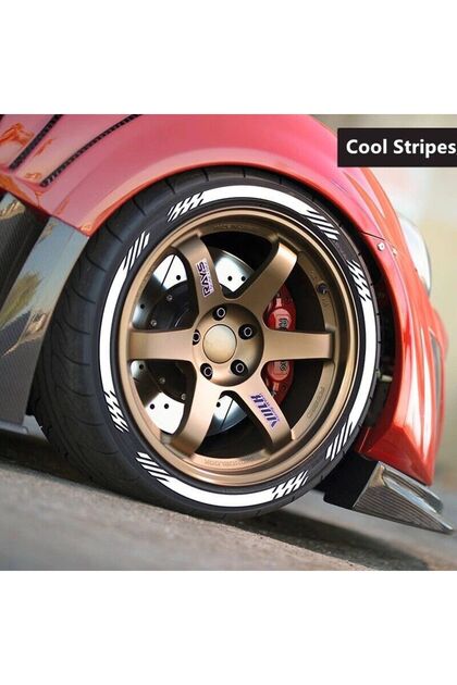 Stripe Wheel Tire 8 Pieces 2.5 Cm Height For Motorcycle Scooter Bicycle And All Vehicles