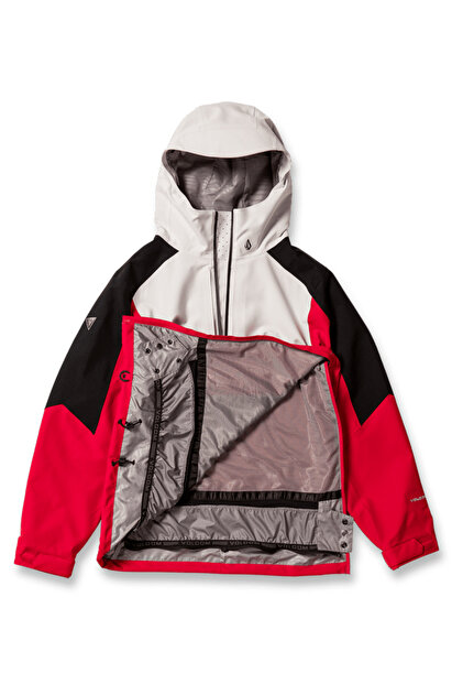 Volcom Kırmızı Erkek Kapüşon Yaka Desenli Kayak Montu - Fiyatı