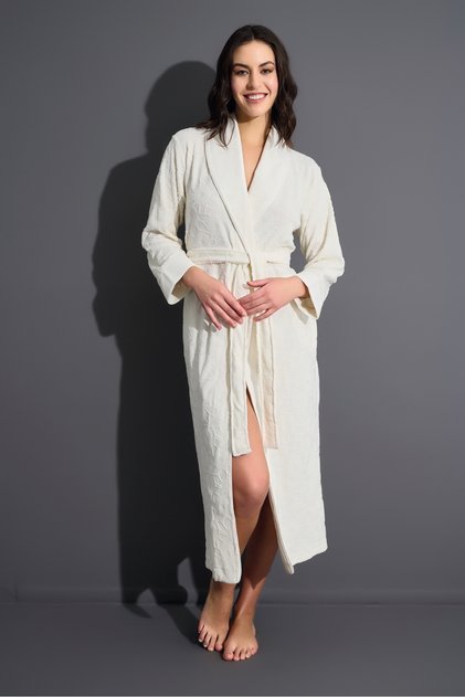 Jacquard Size Bamboo Cotton Dressing Gown