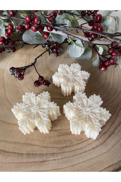 Silikon Kalıp Yeni Yıl Noel1 Adet Kar Tanesi (MODEL 3) Biblo Mum Silikon Kalıbı