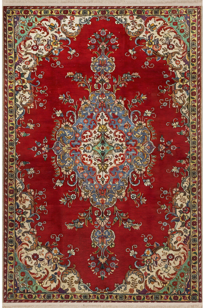Red Themed Traditional Motif Ethnic Patterned Creative Vintage Decorative Carpet 2533
